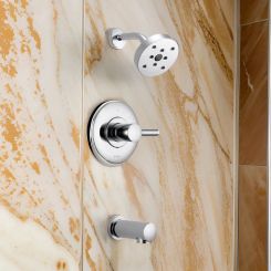 Click here to see BRIZO T60P420-PC Brizo Odin Tub/Shower Faucet with Single-Handle Temperature Adjust Valve Trim, Monitor 14 Series, Pressure Balance, 1.75 GPM, Polished Chrome - T60P420-PC