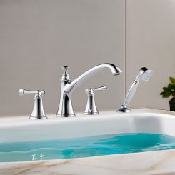Click here to see BRIZO T67405-PCLHP Brizo Baliza Roman Tub Faucet Trim with Hand Shower, ADA, Polished Chrome - T67405-PCLHP