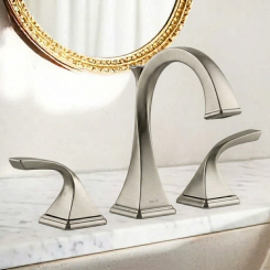 Click here to see  65330LF-BN-ECO Brizo Virage Two-Handle Widespread Bathroom Faucet With Metal Pop-Up, Three-Hole, 1.2 GPM, Brilliance Brushed Nickel - 65330LF-BN-ECO