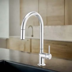 Click here to see  63075LF-PCLHP Brizo Odin Pull-Down Kitchen Faucet With Swivel Spout, DIAMOND Seal, Two-Function, 1.8 GPM, Polished Chrome - 63075LF-PCLHP