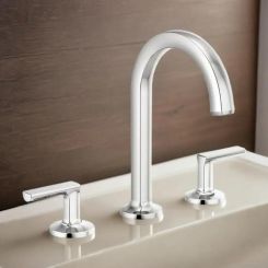 Click here to see  65306LF-PCLHP-ECO Brizo Kintsu Two-Handle Widespread Lavatory Faucet with Arc Spout, Less Handles, Deck Mount, 1.2 GPM, Polished Chrome - 65306LF-PCLHP-ECO
