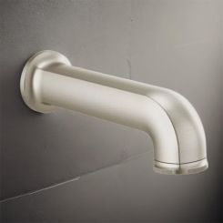 Click here to see Brizo 73506-NK Brizo Kintsu Wall Mounted Pull-Down Diverter Tub Spout, Solid Brass, 1/2-inch Connection Size, Brilliance Luxe Nickel - 73506-NK