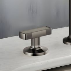Click here to see  HI5306-BNXCT Brizo Kintsu Widespread Lavatory Knob with Concrete Inlay Handle Kit, Brilliance Black Onyx - HI5306-BNXCT