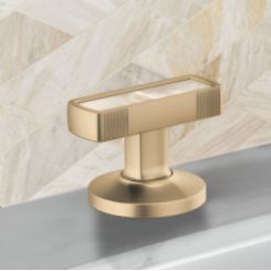 Click here to see  HI5306-GLPL Brizo Kintsu Widespread Lavatory Knob with Mother of Pearl Inlay Handle Kit, Brilliance Luxe Gold - HI5306-GLPL