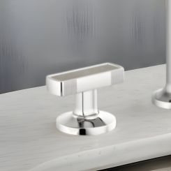 Click here to see Brizo HI5306-PCCT Brizo Kintsu Widespread Lavatory Knob with Concrete Inlay Handle Kit, Polished Chrome - HI5306-PCCT