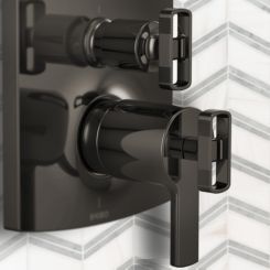 Click here to see  HL7506-BNX Brizo Kintsu TempAssure Thermostatic Integrated Diverter Trim Lever Handles, ADA, Brilliance Black Onyx - HL7506-BNX