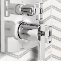 Click here to see  HL7506-PC Brizo Kintsu TempAssure Thermostatic Integrated Diverter Trim Lever Handles, ADA, Polished Chrome - HL7506-PC