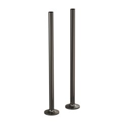 Click here to see  T71766-BNX Brizo Floor Mount Tub Filler Unions with Dual Column Design, Insulated, Brilliance Black Onyx - T71766-BNX