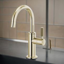 Click here to see  61343LF-C-PN Brizo Litze Single-Handle Beverage Faucet with Arc Spout and Knurled Handle, Diamond Seal, 1.5 GPM, Brilliance Polished Nickel - 61343LF-C-PN