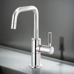 Click here to see  61353LF-H-PC Brizo Litze Instant Hot Water Faucet with Square Spout and Knurled Handle, 1.0 GPM, Polished Chrome - 61353LF-H-PC