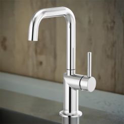 Click here to see  61065LF-PCLHP Brizo Odin Single-Handle Bar Faucet with Square Spout, Solid Brass Construction, 1.8 GPM, Polished Chrome - 61065LF-PCLHP