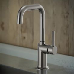 Click here to see  61065LF-SLLHP Brizo Odin Single-Handle Bar Faucet with Square Spout, Solid Brass Construction, 1.8 GPM, Brilliance Luxe Steel - 61065LF-SLLHP