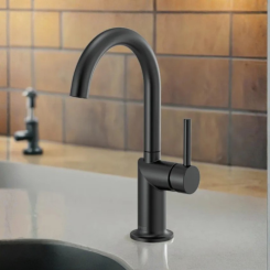 Click here to see  61075LF-BLLHP Brizo Odin Single Handle Bar Faucet With 360 Rotating Spout, ADA, 1.8 GPM, Matte Black - 61075LF-BLLHP