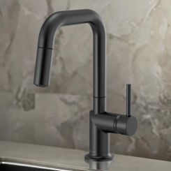 Click here to see  63965LF-BLLHP Brizo Odin Single Handle Pull-Down Bar Faucet with Swivel Spout, MagneDock, Two Function, 1.8 GPM, Matte Black - 63965LF-BLLHP