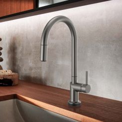 Click here to see  64075LF-SLLHP Brizo Odin Pull-Down Kitchen Faucet with SmartTouch, Swivel Spout, MagneDock, Two Function, 1.8 GPM, Brilliance Luxe Steel - 64075LF-SLLHP