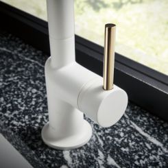 Click here to see  HLK175-MWPN Brizo Jason Wu Metal Lever Handle Kit for 63965LF-LHP, 63075LF-LHP, and 63065LF-LHP, ADA-Compliant, Matte White/ Brilliance Polished Nickel - HLK175-MWPN
