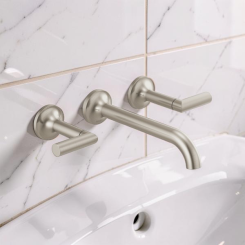 Click here to see  T65875LF-BNLHP-ECO Brizo Odin Two-Handle Wall-Mount Bathroom Faucet, Wall-Mount, 1.2 GPM, WaterSense, Brilliance Brushed Nickel - T65875LF-BNLHP-ECO