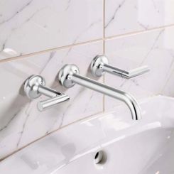 Click here to see  T65875LF-PCLHP-ECO Brizo Odin Two-Handle Wall-Mount Bathroom Faucet, Wall-Mount, 1.2 GPM, WaterSense, Polished Chrome - T65875LF-PCLHP-ECO