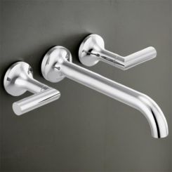 Click here to see Brizo T70475-PCLHP Brizo Odin Two-Handle Wall-Mount Tub Faucet Trim, 3-Hole, 9.3 GPM, Solid Brass, Polished Chrome - T70475-PCLHP