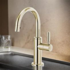 Click here to see  61320LF-C-PN Brizo Single-Handle Cold Water Beverage Faucet with Arc Spout, DIAMOND Seal, ADA, 1.5 GPM, Brilliance Polished Nickel - 61320LF-C-PN