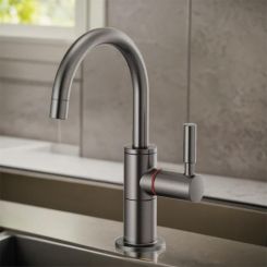 Click here to see  61320LF-H-SL Brizo Single-Handle Instant Hot Water Faucet with Arc Spout, 1.0 GPM, Brilliance Luxe Steel - 61320LF-H-SL