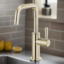 Click here to see DELTA FAUCETS COMPANY 61365LF-C-PN Brizo Jason Wu Single-Handle Cold Water Beverage Faucet with Square Spout, 1.5 GPM, Brilliance Polished Nickel - 61365LF-C-PN