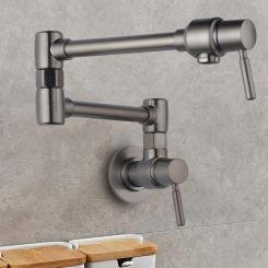 Click here to see  62820LF-SL Brizo Two-Handle Wall-Mount Pot Filler with Dual-Jointed Swing Spout, 4 GPM, Brilliance Luxe Steel - 62820LF-SL