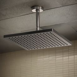 Click here to see  81399-BNX-2.5 Brizo Essential Brilliance Black Onyx 12in Single-Function Raincan Shower Head, Square, 2.5 GPM, Touch-Clean Nozzles, WaterSense - 81399-BNX-2.5