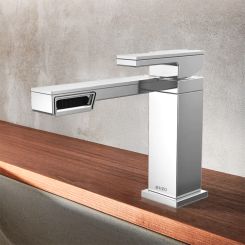 Click here to see  65022LF-PC Brizo Frank Lloyd Wright Single-Handle Deck-Mount Lavatory Faucet, Single-Hole, Ceramic Disk Cartridge, 1.2 GPM, Polished Chrome - 65022LF-PC