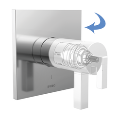 Click here to see Brizo T60022-PCLHP Brizo Frank Lloyd Wright TempAssure Thermostatic Two-Handle Valve Trim, Less Handles, Polished Chrome - T60022-PCLHP