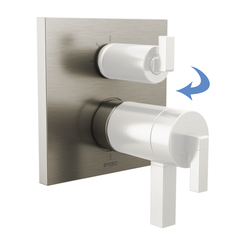 Click here to see  T75522-NKLHP Brizo Frank Lloyd Wright TempAssure Thermostatic Valve Trim w/ 3-Function Diverter Trim, Less Handles, Luxe Nickel - T75522-NKLHP