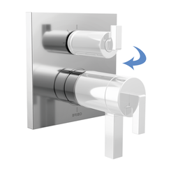 Click here to see  T75522-PCLHP Brizo Frank Lloyd Wright TempAssure Thermostatic Valve Trim w/ 3-Function Diverter Trim, Less Handles, Polished Chrome - T75522-PCLHP
