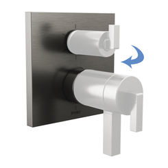 Click here to see  T75622-SLLHP Brizo Frank Lloyd Wright TempAssure Thermostatic Valve Trim w/ 6-Function Diverter Trim, Less Handles, Luxe Steel - T75622-SLLHP