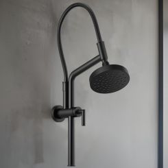 Click here to see Brizo 81892-BL Brizo Linear Round Slide Bar Shower Arm and Flange, Matte Black - 81892-BL