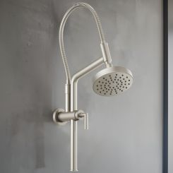 Click here to see Brizo 81892-NK Brizo Linear Round Slide Bar Shower Arm and Flange, Brilliance Luxe Nickel - 81892-NK