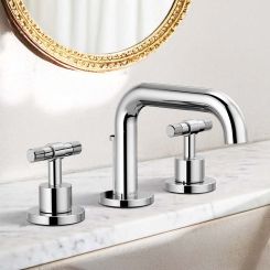 Click here to see Brizo 65337LF-PCLHP-ECO Brizo Litze Widespread Bathroom Faucet with Metal Pop-Up, 1.2 GPM, Less Handle,  Polished Chrome - 65337LF-PCLHP-ECO
