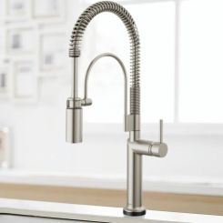 Click here to see  64375LF-SSLHP Brizo Odin SmartTouch Semi-Professional Kitchen Faucet, Less Handle, TempID, MagneDock, DIAMOND Seal, 1.8 GPM, Brilliance Stainless - 64375LF-SSLHP