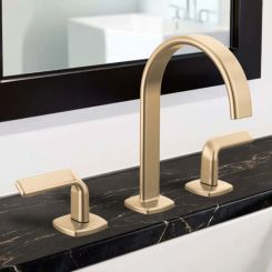 Click here to see  65367LF-GLLHP-ECO Brizo Allaria Two-Handle Widespread Deck-Mount Bathroom Faucet, Arc Spout, 1.2 GPM, Less Handles, Brilliance Luxe Gold - 65367LF-GLLHP-ECO