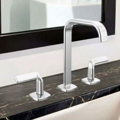 Click here to see  65368LF-PCLHP-ECO Brizo Allaria Widespread Bathroom Faucet With Square Spout, 1.2 GPM, Less Handles, Polished Chrome - 65368LF-PCLHP-ECO