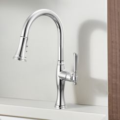 Click here to see  63058LF-PC Brizo Tulham Single Handle Pull-Down Kitchen Faucet, 1.8 GPM, Polished Chrome - 63058LF-PC
