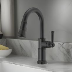 Click here to see  63925LF-BL Brizo Artesso Single-Handle Pull-Down Prep Faucet with 2-Function Sprayer, DIAMOND Seal, MagneDock, 1.8 GPM, Matte Black - 63925LF-BL