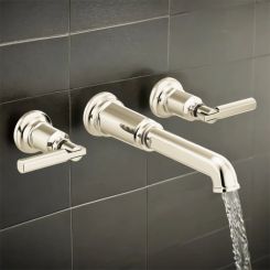 Click here to see  T70476-PNLHP Brizo Invari Two-Handle Wall-Mount Tub Filler, Less Handles, 9.3 GPM, Brilliance Polished Nickel - T70476-PNLHP