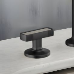 Click here to see Brizo HI5306-BLCT Brizo Kintsu Widespread Lavatory Knob with Concrete Inlay Handle Kit, Matte Black - HI5306-BLCT