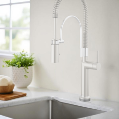 Click here to see Brizo RP101729MW Brizo Litze/Odin Semi-Professional Kitchen Faucet Support Arm Assembly, Matte White - RP101729MW
