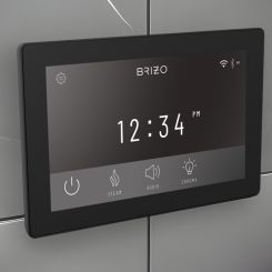 Click here to see  8CN-600S-BL Brizo Mystix Digital Steam Shower Controller, Touchscreen w/ 12 User Presets, Matte Black - 8CN-600S-BL