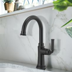 Click here to see Brizo 61074LF-BL Brizo Rook Single-Handle Bar Faucet, Lever Handle, 1.8 GPM, Matte Black - 61074LF-BL