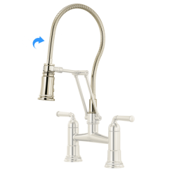 Click here to see Brizo RP100572PN Brizo Rook Articulating Bridge Kitchen Faucet Finished Hose and Sprayer Assembly, Brilliance Polished Nickel - RP100572PN