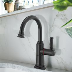 Click here to see  61374LF-H-BL Brizo Rook Single-Handle Instant Hot Beverage Faucet, Less Tank and Filter, Lever Handle, 1.0 GPM, Matte Black - 61374LF-H-BL