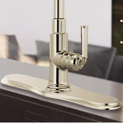 Click here to see Brizo RP100299PN Brizo Escutcheon Plate for Rook Series Kitchen Faucet, Brilliance Polished Nickel - RP100299PN