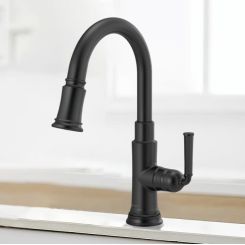 Click here to see  64074LF-BL Brizo Rook Single-Handle Pull-down Kitchen Faucet, SmartTouch, MagneDock, Lever Handle, 1.8 GPM, Matte Black - 64074LF-BL